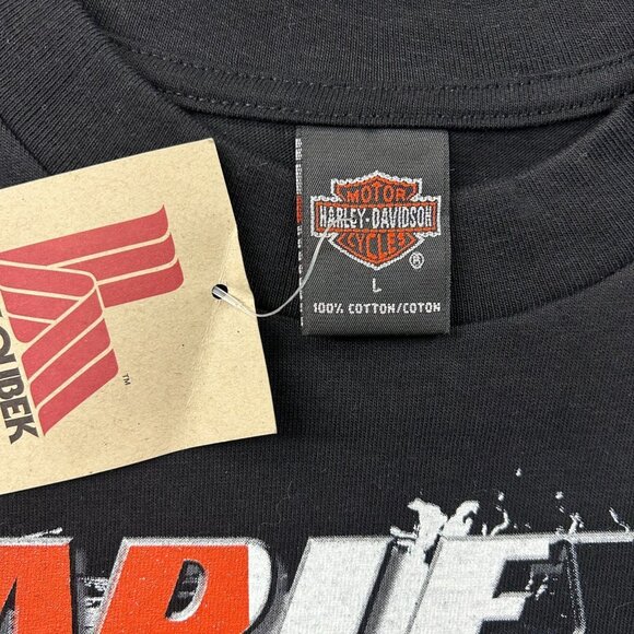 Vintage Harley Davidson Graphic Tee Mens Large VR1000 Dead Stock y2k Flames - Picture 6 of 9